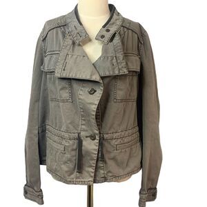 Hei Hei Anthropology Cropped Anorak Jacket Olive Gray Size Medium